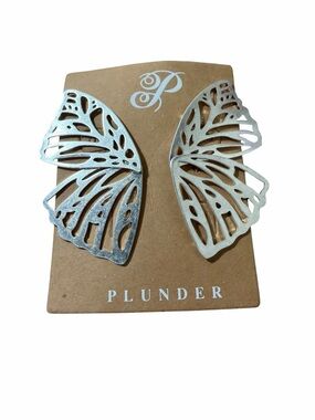 Plunder Silver Butterfly Wing Earrings